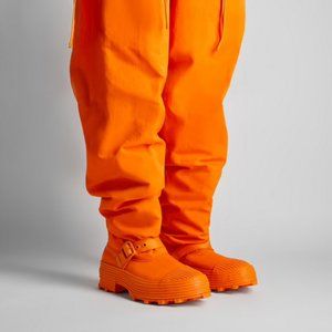RARE! CamperLab Traktori Above-Knee Boot Orange Vulcanized US SZ12 New/Tags/Box